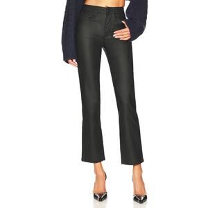 Free People Pacifica High Rise Slim Straight Leg Faux Leather Coated Vegan Jeans